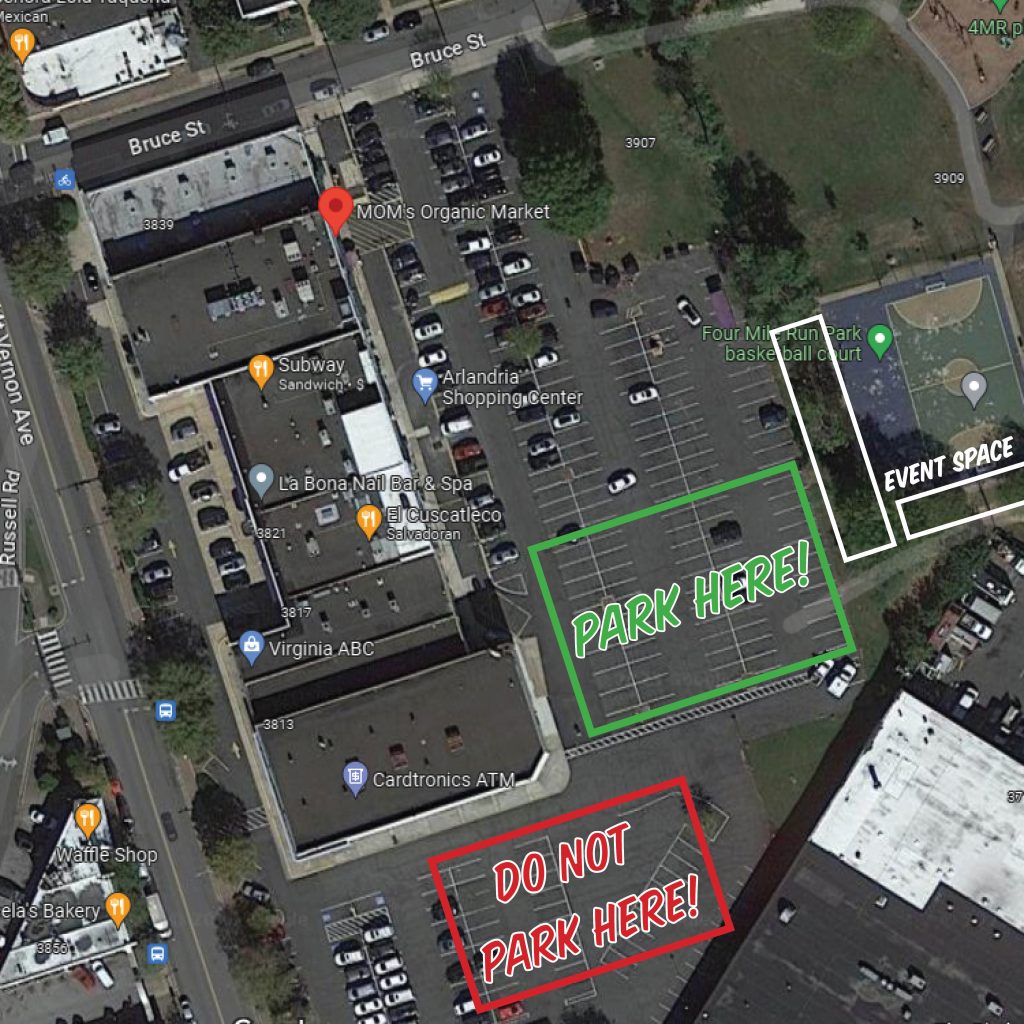 Four Mile Run Pets and People Parking Map