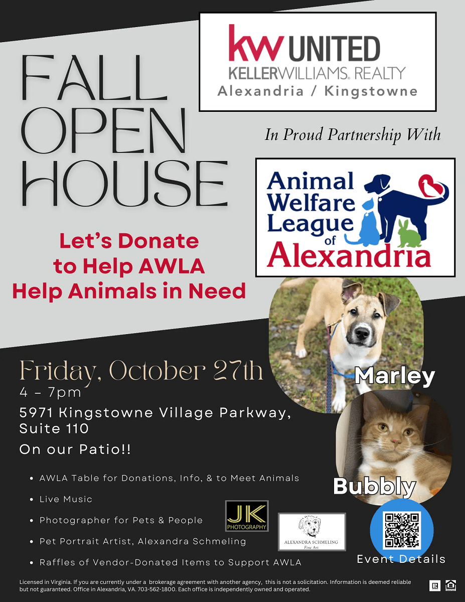 Fall Open House Fundraiser: Hosted by KW United Alexandria/Kingstowne