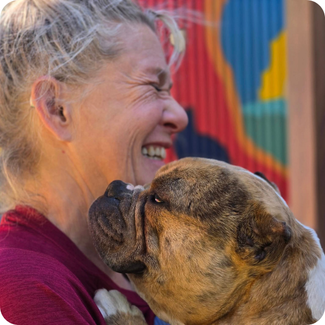 AWLA with dog