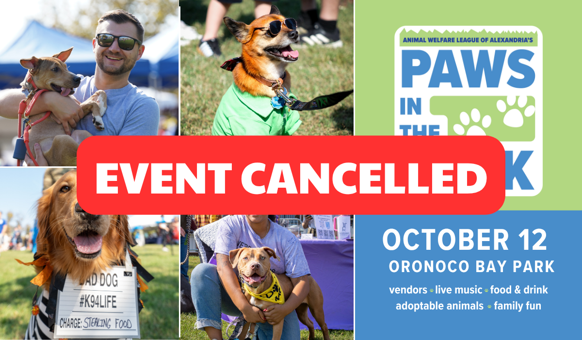 Event cancelled due to weather: Paws in the Park, October 12, 2025